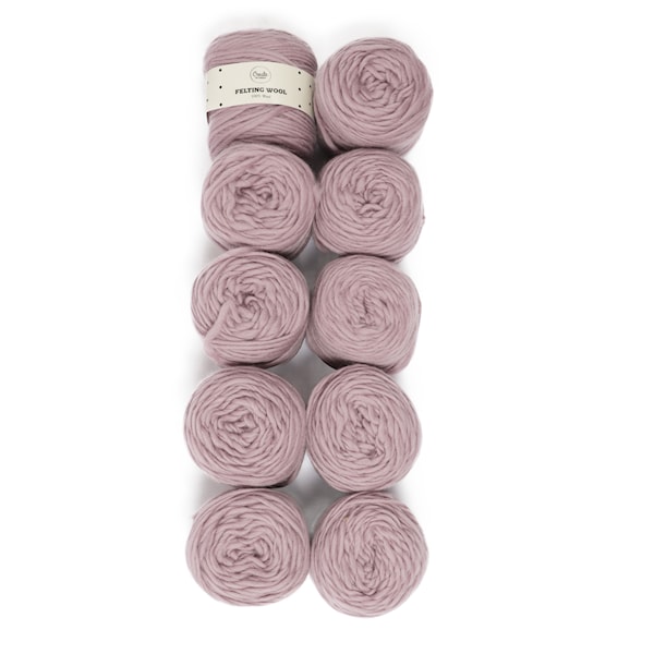 Adlibris Felting Wool 100g Dusty Pink A008 10-pack