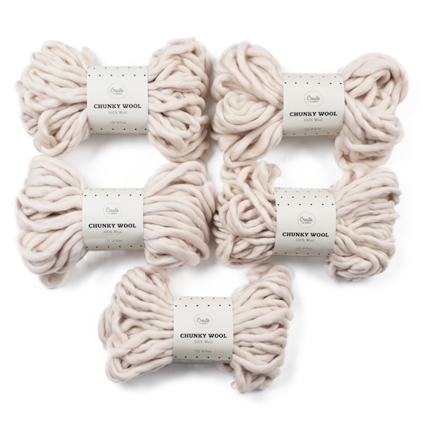 Adlibris Chunky Wool Garn 200g Off White A001 5-pack