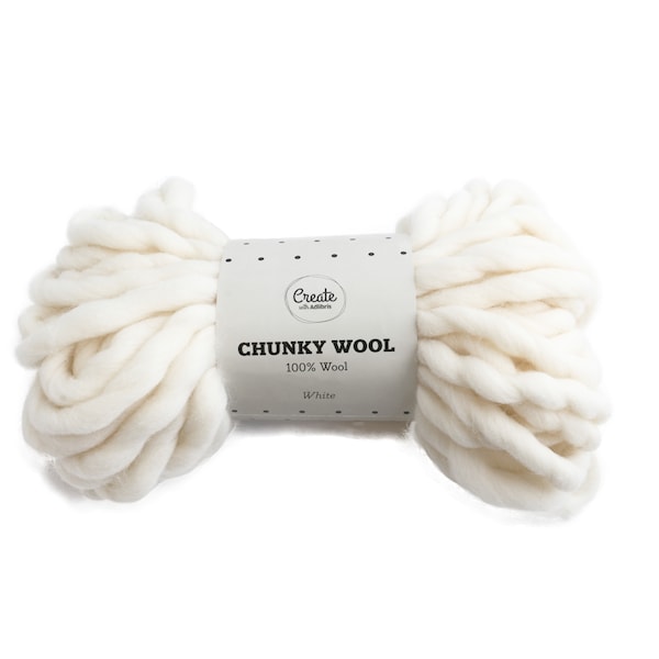 Adlibris Chunky Wool lanka White 200g A027