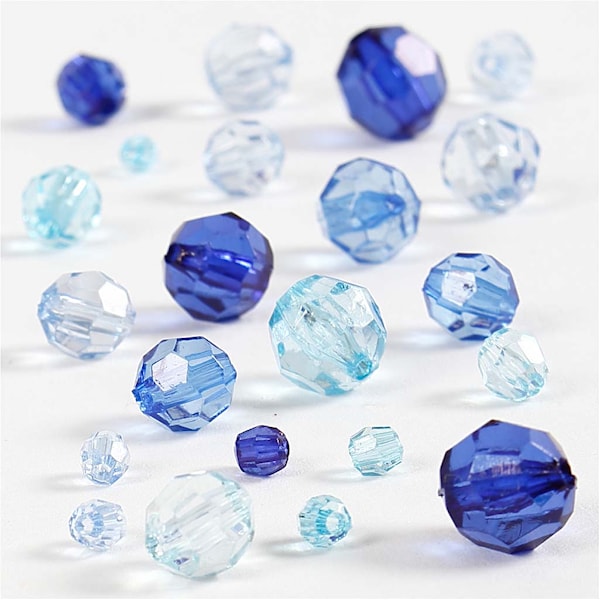Harmoni facettperlemix, str. 4-12 mm, hullstr. 1-2,5 mm, 45 g