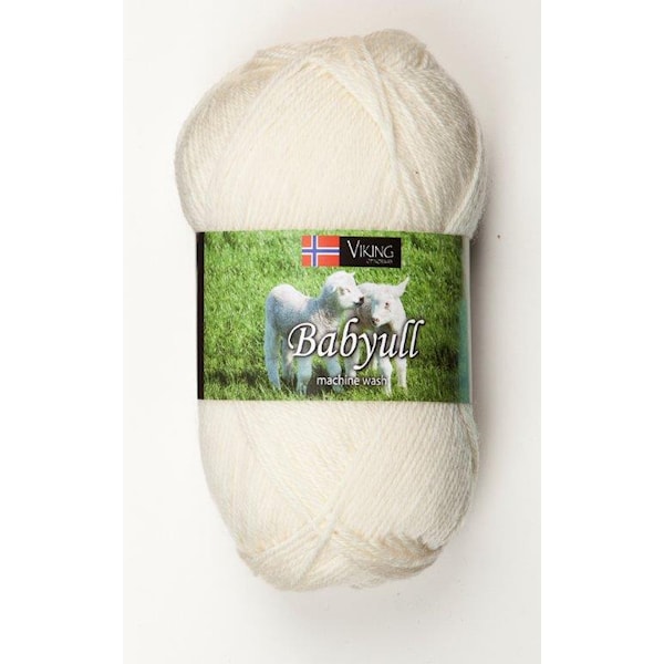Viking of Norway Baby Ull Garn Merinoull 50g Naturvit 302
