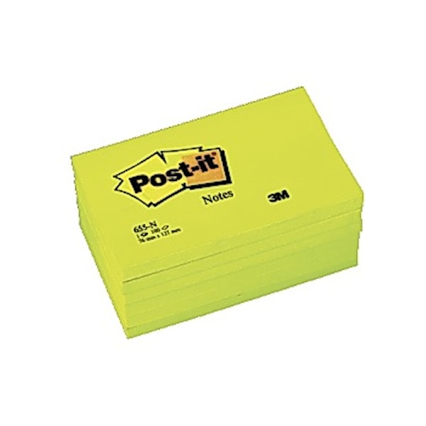 Notater POST-IT neon 76x127 mm gul
