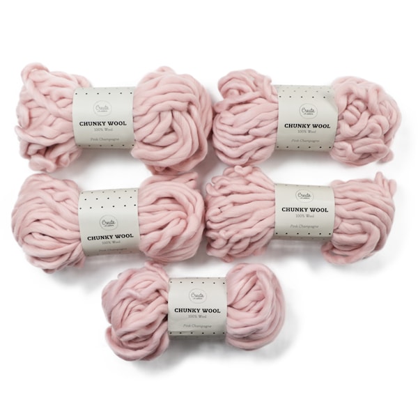 Adlibris Chunky Wool Lanka 200g Pink Champagne A131 5 kpl