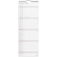 Väggkalender 2026 Lilla Månadskalendern 175x490 mm Burde