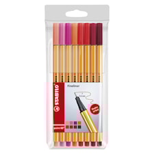 Ritpenna Fineliner Stabilo Point 88 Shades of Red Röd 8-pack