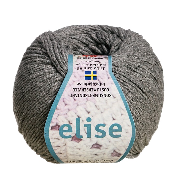 Elise Garn Bomullsmix 50g Grå Melangé (69219)