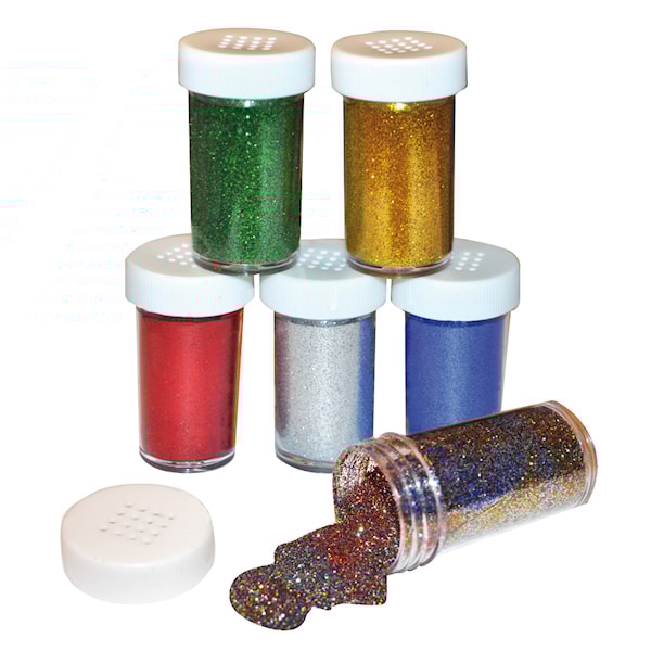 Glitterströssel Playbox 20g Basfärger 6 st