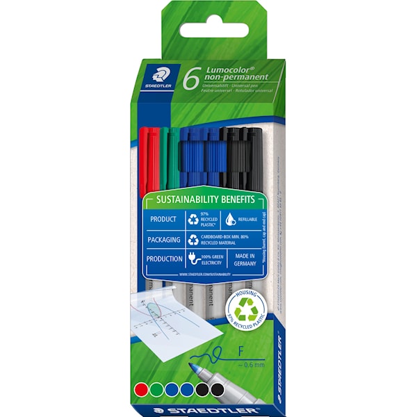 Lumocolor Ikke-Permanent penn 316 6-pack Staedtler