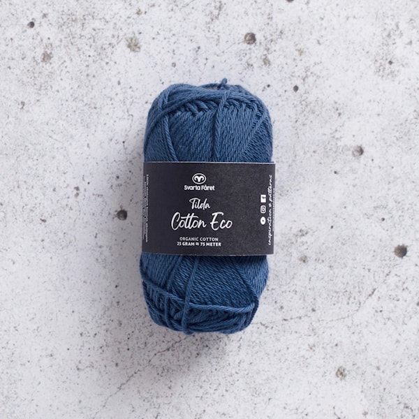 Tilda Cotton Eco Bomullsgarn 25 gr Space Blue (426267) Svarta Fåret