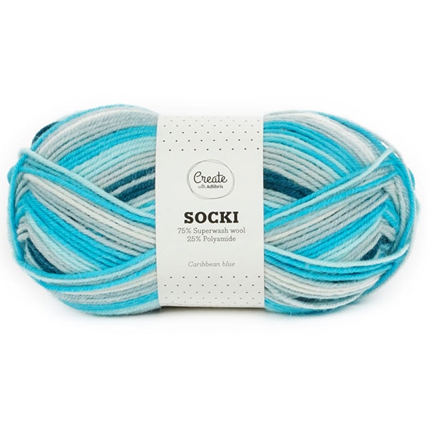 Adlibris Socki Garn Ullmix 100g Caribbean Blue B022