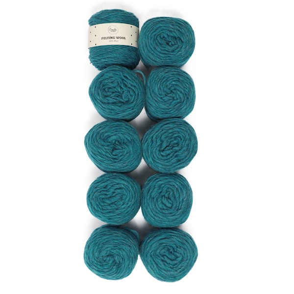 Adlibris Felting Wool 100g Teal Melange A122 10-pack