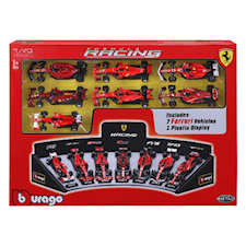 BBurago 1:43 Ferrari F1 Deluxe Gift Set med displayställ