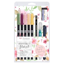Penselpenna ABT Dual Brush set Floral 9 delar Tombow