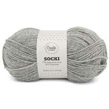 Adlibris Socki Garn Enfärgade Ullmix 100g Medium Grey Melange A046