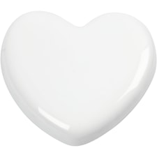 Hjärta Vitt i glas 6,5x6,5 cm 1-pack