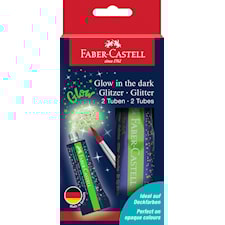 Glow-in-the-dark-glitter i tub 12 ml 2-pack