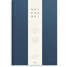 Anteckningsbok A4 Mörkblå textil, Linjerad, Burde