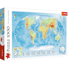 Physical Map of the World, Puslespill, 1000 brikker, Trefl