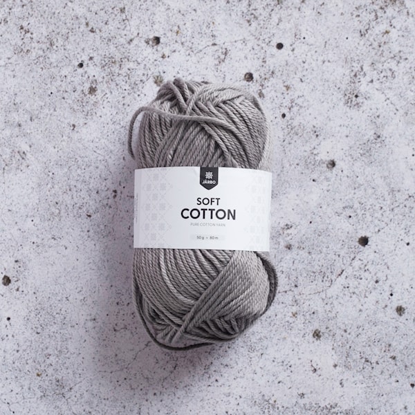 Soft Cotton Bomullsgarn 50 g Ljusgrå (8836) Järbo
