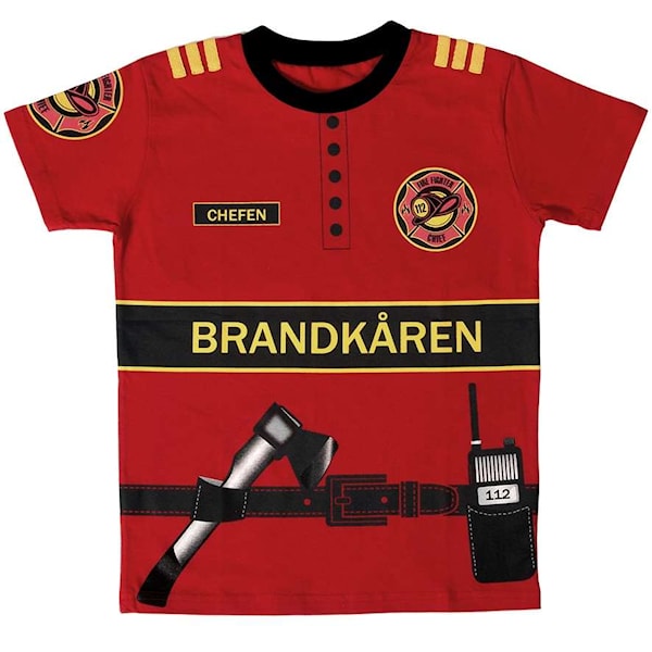 Brannmann T-skjorte Økologisk Bomull 110-116 cm Den Goda Fen
