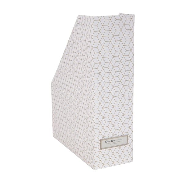 Tidskriftssamlare Viktoria 25x10x32,5cm Vit/Guld