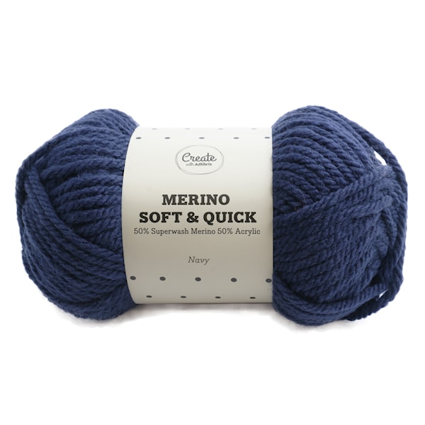 Adlibris Merino Soft & Quick Garn Ullmix 150g Navy A171