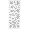 Glitterstickers, sølv, stjerner, 10x24 cm, 2 ark/ 1 pk.