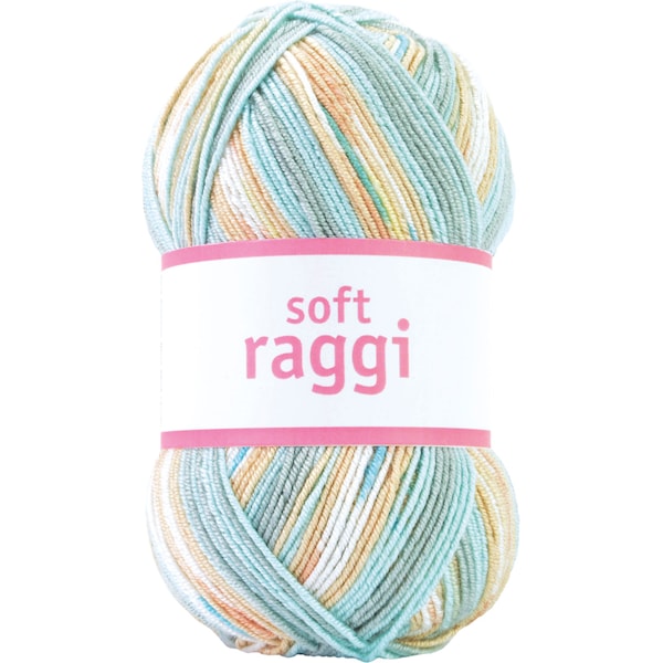 Järbo Soft Raggi Garn Akrylmix 100g Blueberry Print (31219)