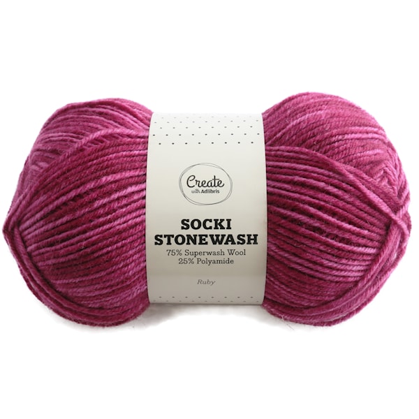 Socki Stonewash 100 g Adlibris (ruby, sapphire + 9 andra färger)| Adlibris