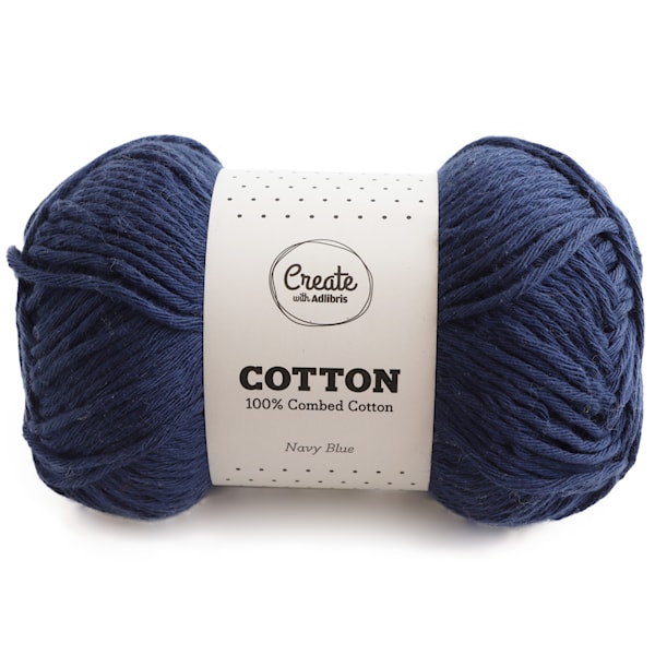 Adlibris Cotton 8/9 lanka 100g Navy Blue A081