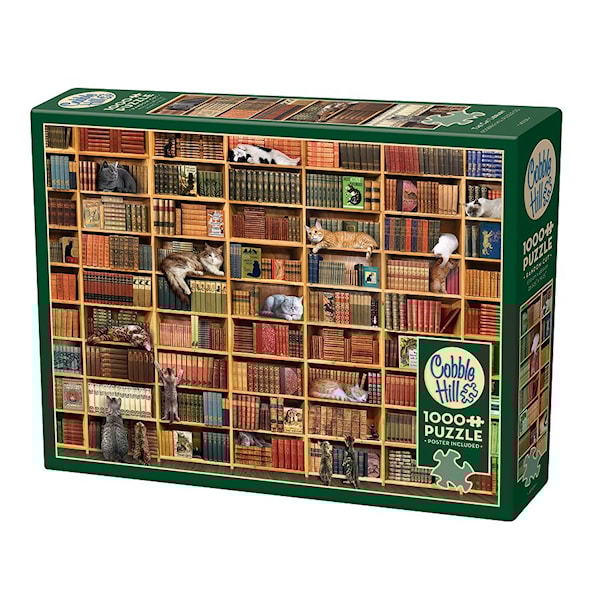 Puslespill 1000 Cat Library Cobble Hill