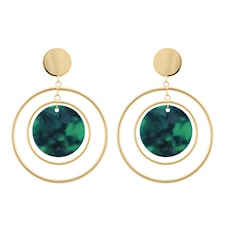 Snö of Sweden Gray Globe Pendant Ear Gold Green