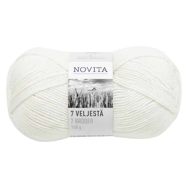 Novita 7 Bröder Garn Ullmix 150 g vit 011