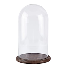 Villa Collection Glaskupol med Träfat D: 21 cm Klar