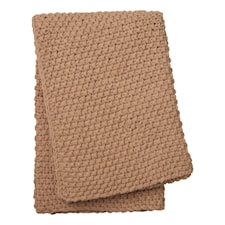 Linum Drottningholm Pläd 100% Bomull 130 x 170 cm Camel Brown