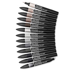 BrushMarker 12 Greys (12 grå kulörer) Winsor & Newton
