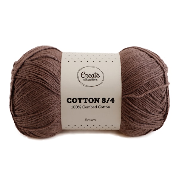 Adlibris Cotton 8/4 Garn 100g Brown A127
