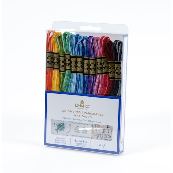 Mouliné Broderigarn Pakke Variegated 12 Farger DMC