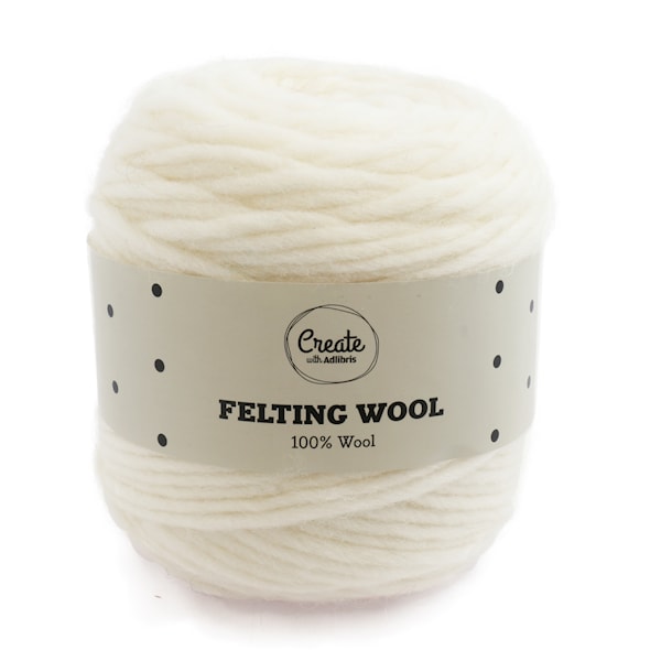Adlibris Felting Wool 100g White A116