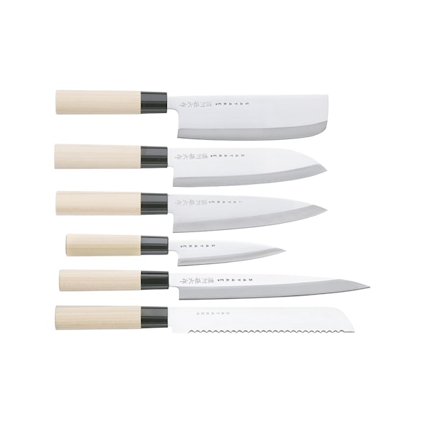 Satake Houcho Knivset Med Magnoliahandtag I Balsabox 6-delar Rostfritt Stål Satake Houcho Knivset Med Magnoliahandtag I Balsabox 6-delar Rostfritt Stål