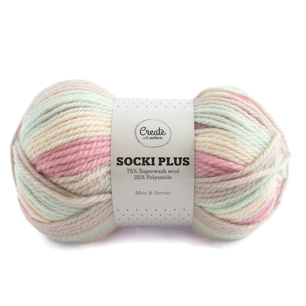 Adlibris Socki Plus Garn 100g Mint & Berries B033