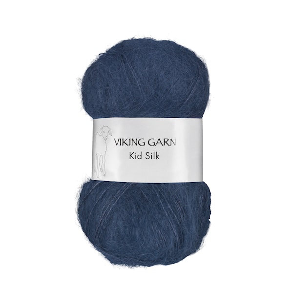 Kid/Silk Garn 25 g Mørk jeansblå 327 Viking Garn