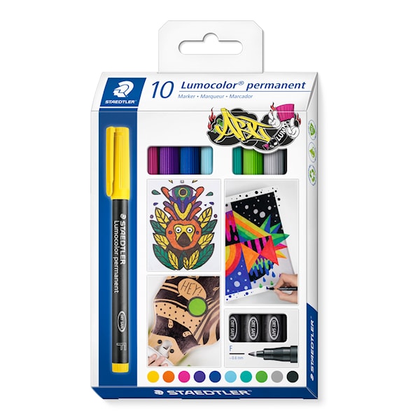 Lumocolor Permanent Marker Universalpenn 0,6 mm 10 stk Staedtler