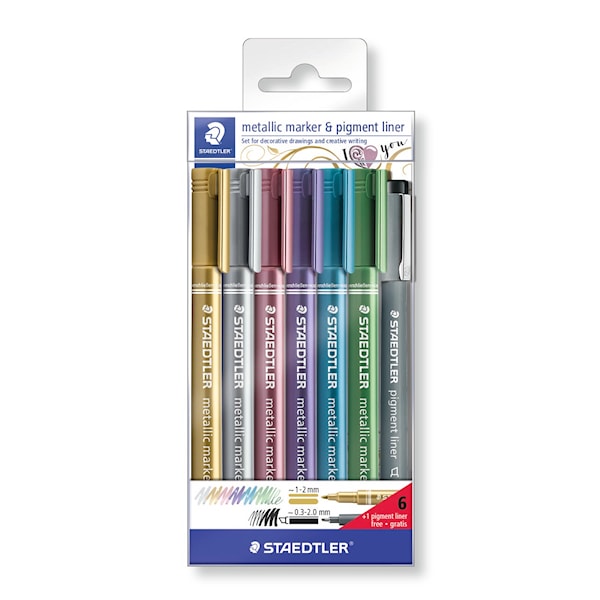 STAEDTLER® metallic-marker box med 6 + 1st, 1,2mm Staedtler