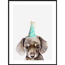 Hundvalp med hatt Poster50x70cm