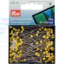 Knappnål 0.60 x 43 mm Glashuvud 20 g X-långa Prym