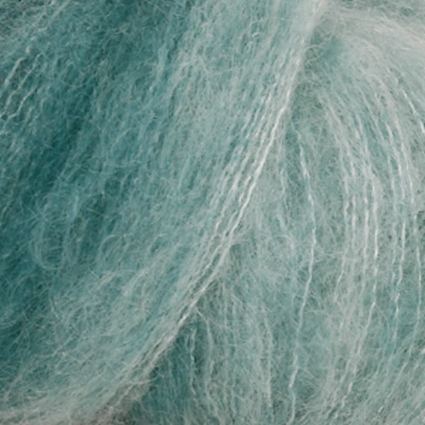 Drops, Kid-Silk Long Print, Garn, Ullmiks, 25 g, Sjøgrønn 25