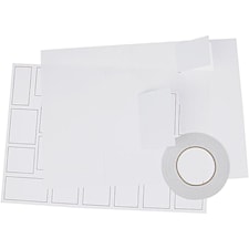 Joulukalenteri, koko 30x42 cm, valkoinen, 5 kpl/ 1 pkt