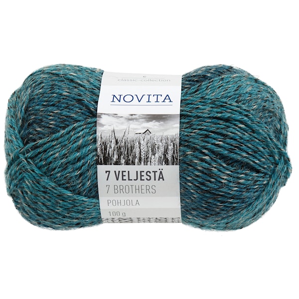 Novita 7 Veljestä Pohjola Lanka Villasekoite 100 g, Luosto 894