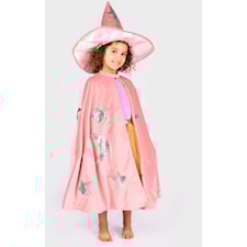 Cape med Hatt Sammet Dusty Pink 104-128 cl Den God Fen